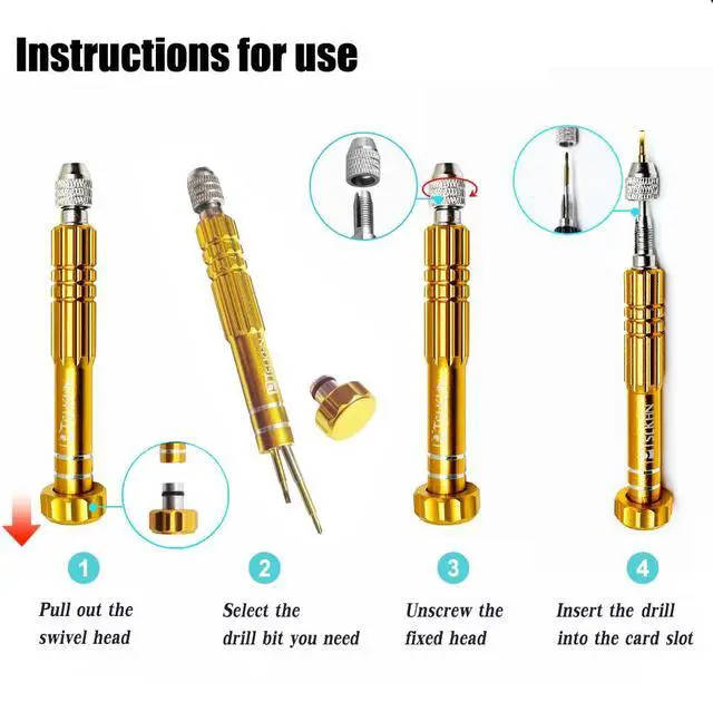Alt view image 3 of 6 - Eyeglass Repair Kit, S2 Steel Screwdriver with 15 Types of Screws, Precision Eye Glass Repair Tool Set (Gold2in1-screws)