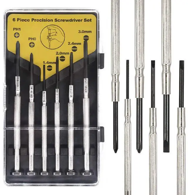 Main image of Eyeglass Screwdriver with Case Mini Kit Set Small Screwdriver for Eyeglasses Jewelry Watch Repair DIY (6pcs)