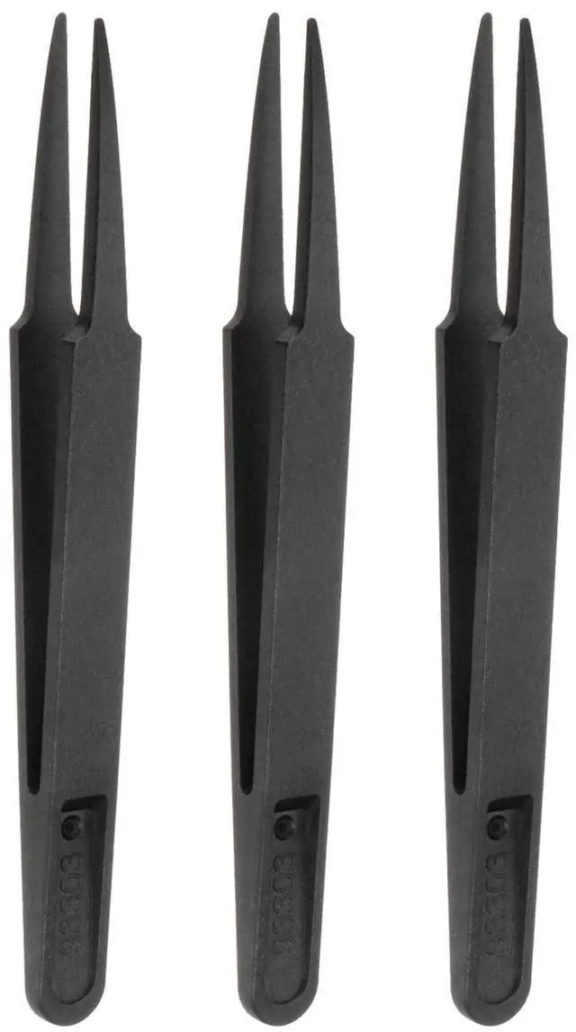 Main image of Precision Plastic Tweezers Kit 120mm Anti-static Round Head 3 Pc | Craft Tweezers Set for Electronics,Jewelry Making,Laboratory Work,DIY Repair Tool