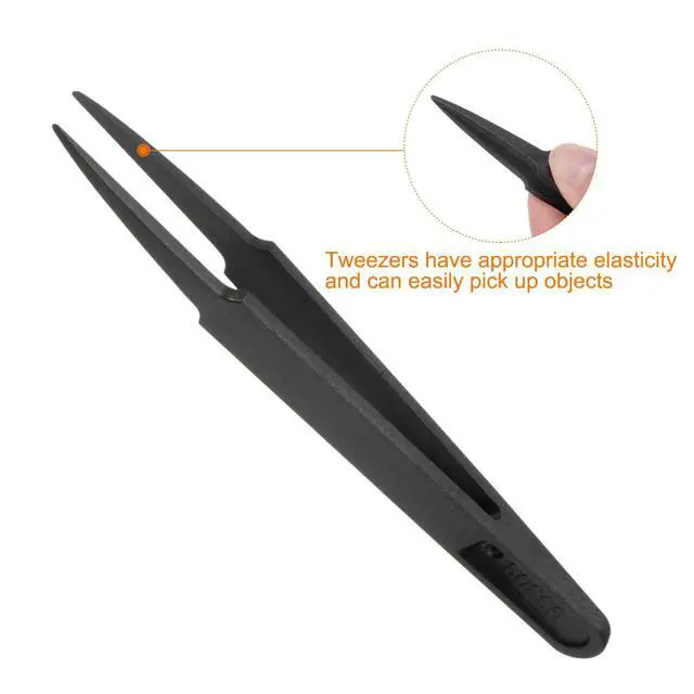 Alt view image 4 of 6 - Precision Plastic Tweezers Kit 120mm Anti-static Round Head 3 Pc | Craft Tweezers Set for Electronics,Jewelry Making,Laboratory Work,DIY Repair Tool