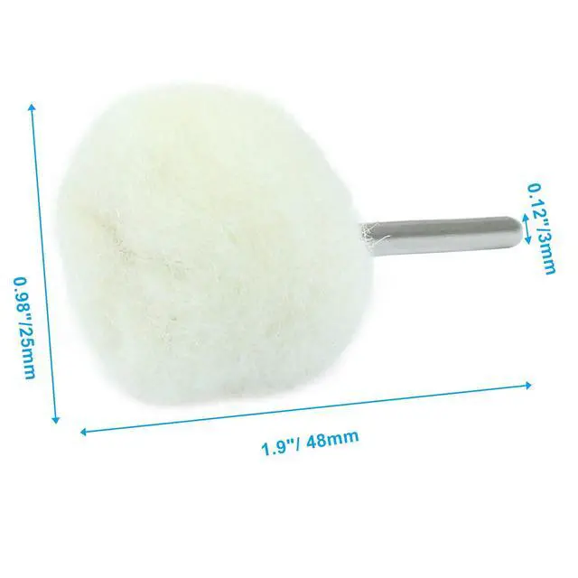 Alt view image 3 of 5 - 10pcs Cashmere Polishing Buffing Wheel | 3mm×25mm Shank, For Polishing Kit