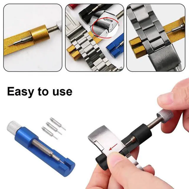 Alt view image 4 of 7 - Watch Link Removal Kit, Tools to Adjust and Remove BraceletsPin Remover for Sizing Strap, Watches Sizing Adjustment Tool Kit for Watches Repair and Sizing, Watch Band Adjustment Tool Kit (Blue)