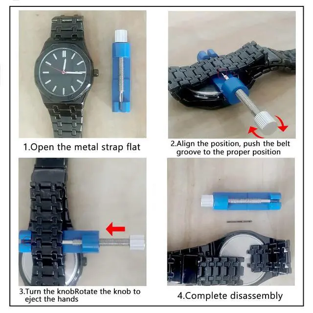 Alt view image 5 of 7 - Watch Link Removal Kit, Tools to Adjust and Remove BraceletsPin Remover for Sizing Strap, Watches Sizing Adjustment Tool Kit for Watches Repair and Sizing, Watch Band Adjustment Tool Kit (Blue)