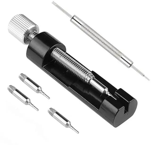 Main image of Watch Link Removal Kit, Tools to Adjust and Remove BraceletsPin Remover for Sizing Strap, Watches Sizing Adjustment Tool Kit for Watches Repair and Sizing, Watch Band Adjustment Tool Kit (Black)