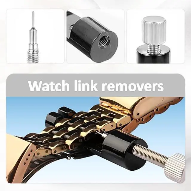 Alt view image 3 of 7 - Watch Link Removal Kit, Tools to Adjust and Remove BraceletsPin Remover for Sizing Strap, Watches Sizing Adjustment Tool Kit for Watches Repair and Sizing, Watch Band Adjustment Tool Kit (Black)