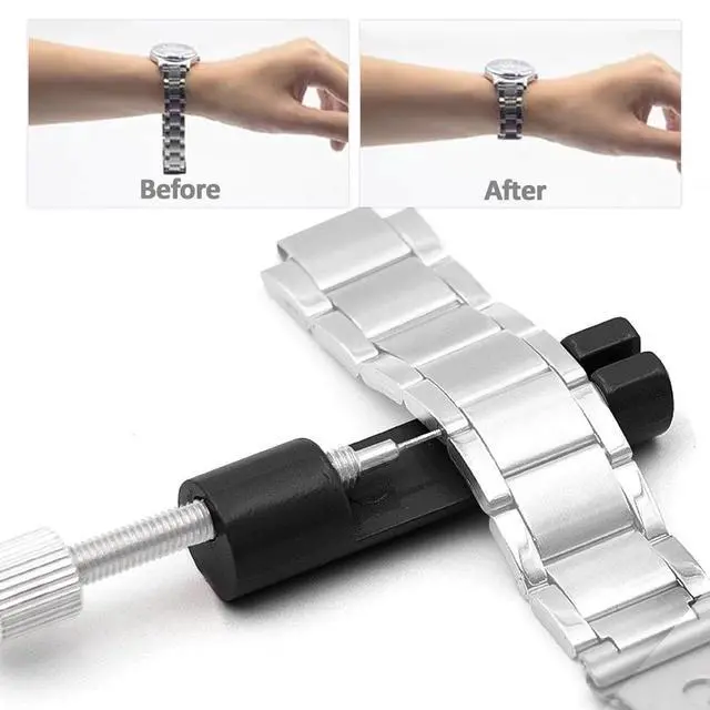 Alt view image 4 of 7 - Watch Link Removal Kit, Tools to Adjust and Remove BraceletsPin Remover for Sizing Strap, Watches Sizing Adjustment Tool Kit for Watches Repair and Sizing, Watch Band Adjustment Tool Kit (Black)