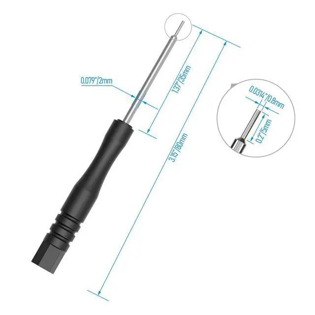Alt view image 2 of 5 - 2 Pcs Spring Bar Tool, 0.8mm | Round Tip Pins Tool, Comfortable ABS Handle, Non-magnetic for Watch Wrist Strap Removal Repair