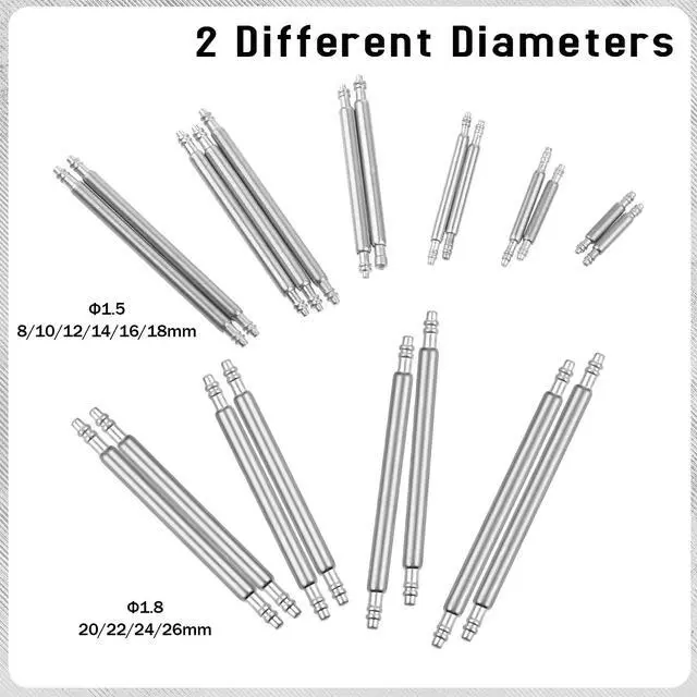 Alt view image 2 of 7 - 41 PCS Watch Pins Replacement Kit with Spring Bar Tool, Watch Band Pins with 40pcs Heavy Duty Stainless Steel Watch Pins, for Watch Repair and Watch Band Removal