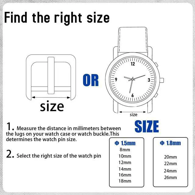 Alt view image 3 of 7 - 41 PCS Watch Pins Replacement Kit with Spring Bar Tool, Watch Band Pins with 40pcs Heavy Duty Stainless Steel Watch Pins, for Watch Repair and Watch Band Removal