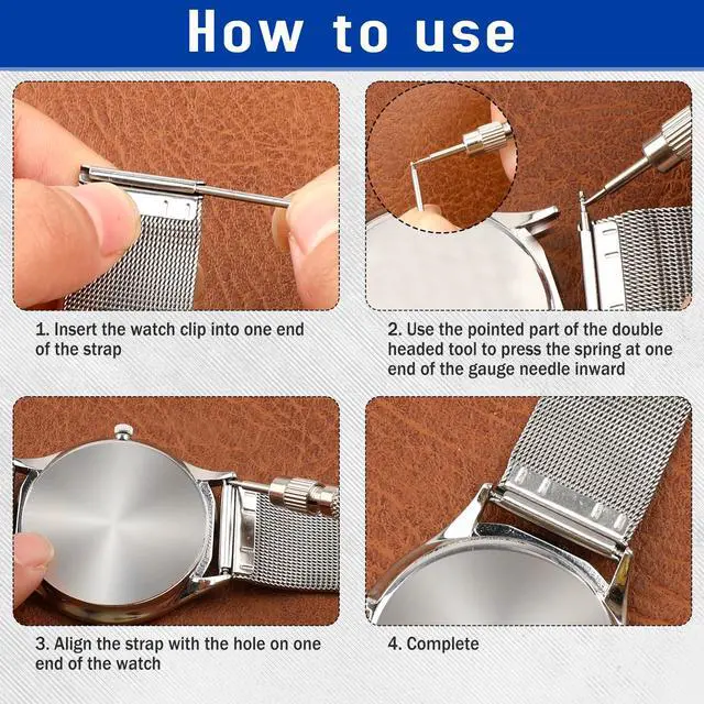 Alt view image 4 of 7 - 41 PCS Watch Pins Replacement Kit with Spring Bar Tool, Watch Band Pins with 40pcs Heavy Duty Stainless Steel Watch Pins, for Watch Repair and Watch Band Removal