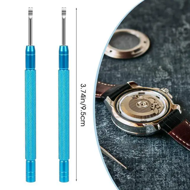 Alt view image 3 of 7 - KALIONE 2 Packs Watch Hand Remover Tools Professional Watchmaker Repair Tools Multifunction Puller Watch Hand Remover Setting Tool for Watchhands Repair Replace, Blue