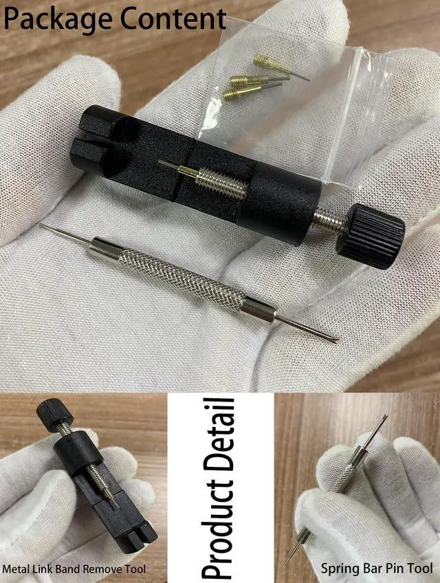 Alt view image 2 of 7 - Metal Watch Band Link Removal Kit, Tools to Adjust and Remover Bracelets Strap, Pin Remover for Sizing Bands, Watch Band Adjust Repair Tool Kit with Extra Replacement