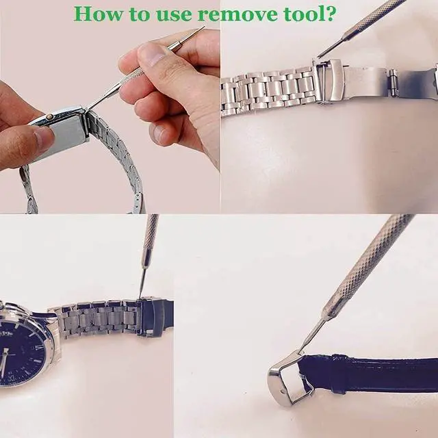 Alt view image 6 of 7 - Metal Watch Band Link Removal Kit, Tools to Adjust and Remover Bracelets Strap, Pin Remover for Sizing Bands, Watch Band Adjust Repair Tool Kit with Extra Replacement