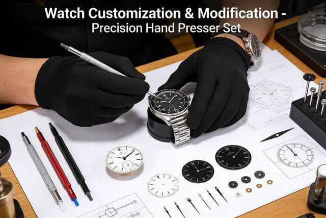 Alt view image 4 of 7 - YOFAN Watch Hand Pressers, 3-Pack Professional Pusher Tool Set for Repair | Metal, 5 hole sizes, polished surface, scratch-free, for watch hands, installation, repair, hobbyists, professionals