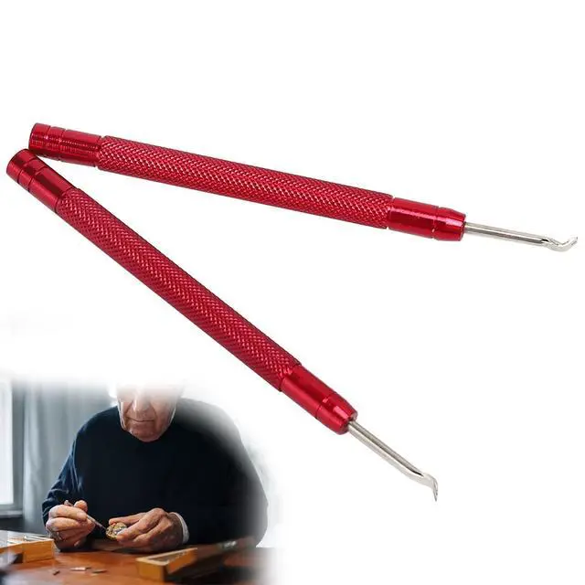 Alt view image 5 of 7 - 2Pcs Watch Hand Removal Tool, Alloy Hands Presser 3.7inch Professional, Anti Scratch Watch Hand Puller Design for Safe Dial Removal