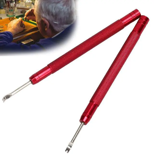 Alt view image 6 of 7 - 2Pcs Watch Hand Removal Tool, Alloy Hands Presser 3.7inch Professional, Anti Scratch Watch Hand Puller Design for Safe Dial Removal