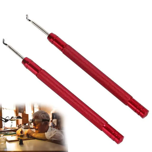 Alt view image 7 of 7 - 2Pcs Watch Hand Removal Tool, Alloy Hands Presser 3.7inch Professional, Anti Scratch Watch Hand Puller Design for Safe Dial Removal