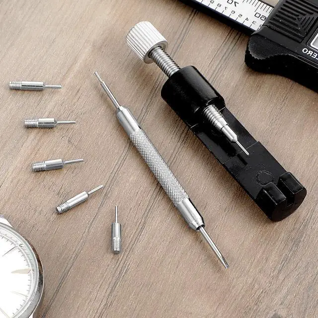 Alt view image 7 of 7 - Watch Link Removal Kit, Adjust and Remove Bracelets Tools with 5 PCS Replacement Pins, Pin Remover for Sizing Strap Watches Sizings Adjustment Tool Kit for Watches Repair and Sizings