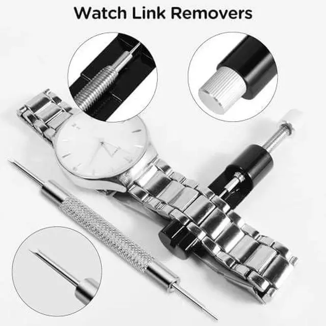 Alt view image 6 of 7 - Watch Repair Kit with Watch Back Remover Tool, Includes Screwdriver, Link Removal Tool and Extra Replacement Pins