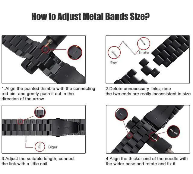 Alt view image 5 of 7 - Olytop 2 Pack Watch Link Removal Kit, Watch Band Tool Repair Kit, Resizing Tool for Watch Bracelet Adjustment & Replacement, Pin Remover for Sizing Strap with Extra Replacement