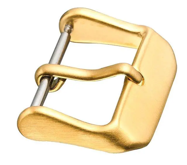Alt view image 2 of 2 - STUNNING SELECTION Replacement steel buckle for watch bands - Leather watch straps clasp in 16mm, 18mm, 20mm, 22mm - Silver, Black, Rose Gold, Yellow color (26MM, YELLOW)