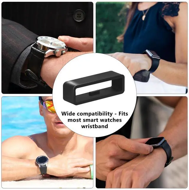 Alt view image 7 of 7 - 6 Pcs Men's Watch Band Keepers, Watch Strap Holder Loops Retainer | 16mm/18mm/20mm/22mm /24mm/26mm Black Silicone Watch Band Fastener Rings Replacement Parts for Watches