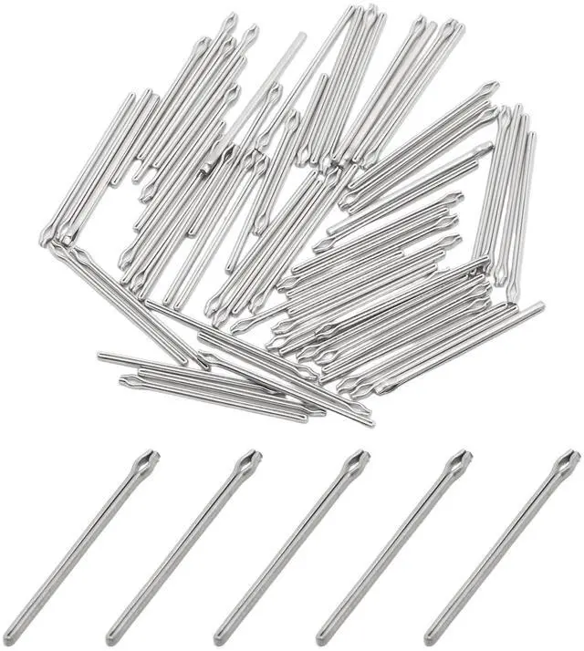 Main image of 60Pcs 20mm x 0.9mm / 0.787" x 0.035" Silver Stainless Steel Watch Link Pins, Strap Bars Split Pins, Watch Band Link Cotter Pin for Watchband Repair and DIY