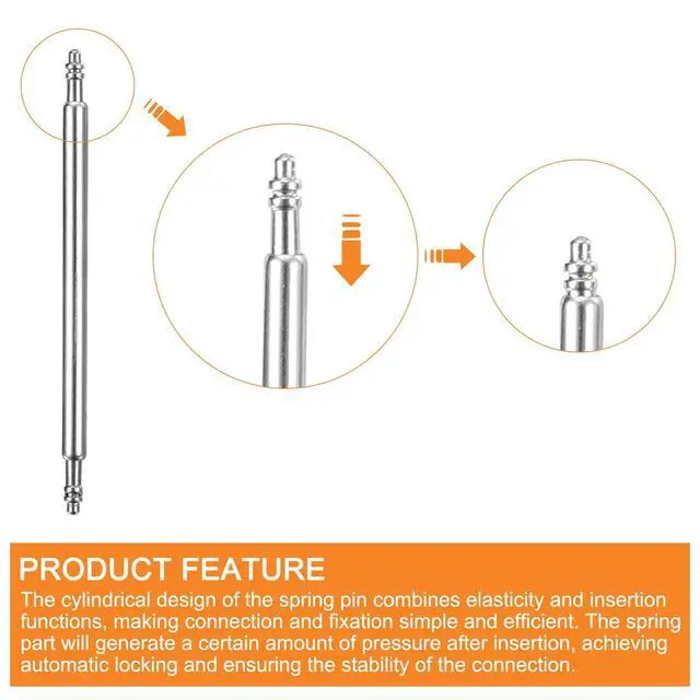 Alt view image 3 of 6 - 8pcs 1.5 x 24mm Watch Spring Bar Pins, Stainless Steel Watch Band Link Pins Spring Bars Repair Tool for Metal Chain Leather Strap Watch, Silver