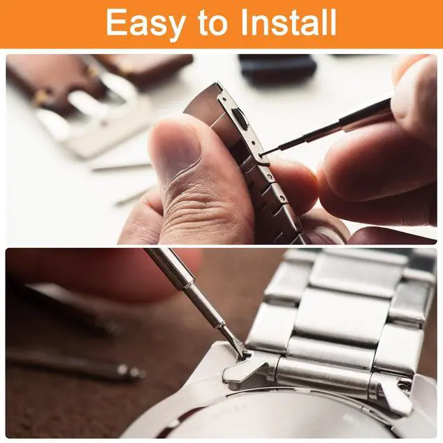 Alt view image 4 of 6 - 8pcs 1.5 x 24mm Watch Spring Bar Pins, Stainless Steel Watch Band Link Pins Spring Bars Repair Tool for Metal Chain Leather Strap Watch, Silver