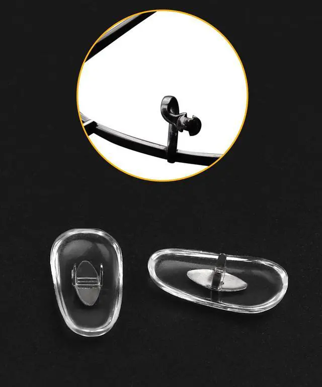 Alt view image 2 of 5 - 6 Pairs Anti Slip Nose Pads Replacement for Ray-Ban RB3029 RB3119 RB3136 RB3138 RB3183 RB3362 RB3379 RB3386 RB3387 RB3429 RB3445 RB3449 RB3457 RB3478 RB3483 Clip-on Eyeglasses, Silver Nosepieces