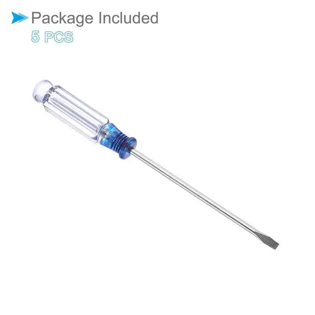 Alt view image 6 of 6 - Mini Slotted Screwdriver, 3.0mm Size 127mm Length, Carbon Steel Small Flat Head Screwdrivers Blue - (Applications: for Glasses, Watch or Laptop), 5-Pieces