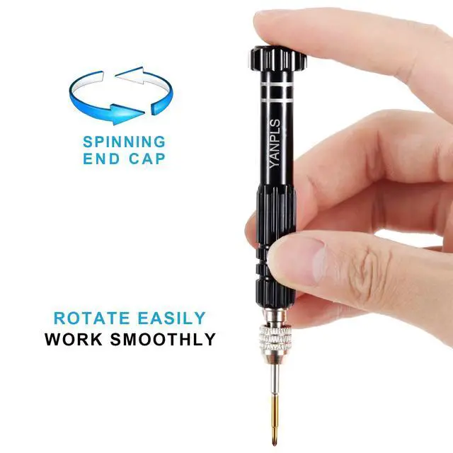 Alt view image 2 of 7 - Mini Eyeglass Repair Kit Glasses Screwdriver Pocket Precision Tool | metal handle, 5 interchangeable bits, For tightening and repairing eyeglasses, sunglasses, watches, and small electronics