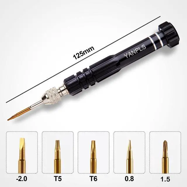 Alt view image 4 of 7 - Mini Eyeglass Repair Kit Glasses Screwdriver Pocket Precision Tool | metal handle, 5 interchangeable bits, For tightening and repairing eyeglasses, sunglasses, watches, and small electronics