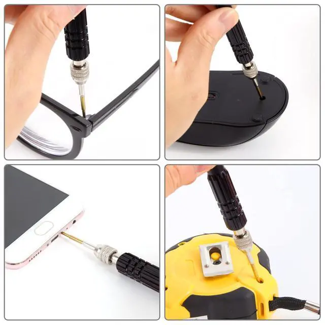 Alt view image 6 of 7 - Mini Eyeglass Repair Kit Glasses Screwdriver Pocket Precision Tool | metal handle, 5 interchangeable bits, For tightening and repairing eyeglasses, sunglasses, watches, and small electronics