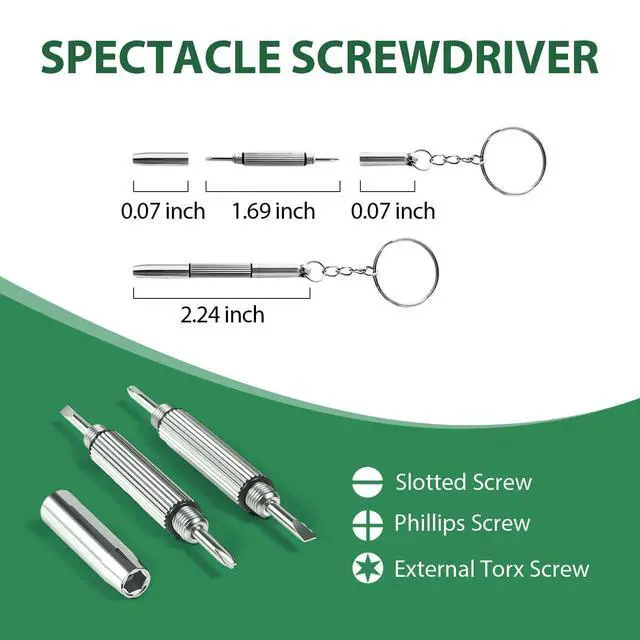 Alt view image 3 of 6 - Metal Core Nose Pads Kit - 5 Pairs Nose Pads, 3 Screw Types, 3-in-1 Screwdriver, Replacement and Eyeglass Repair KitGolden