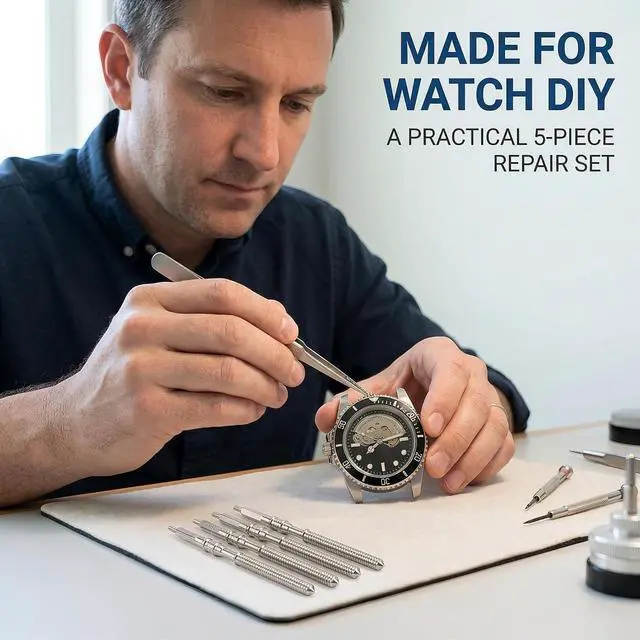 Alt view image 5 of 7 - 5Pcs Silver Movement Watch Steel Stem Crown Kit of Parts for NH35 NH36 NH38 NH39,Stem Spare Parts Kits,Movement Holder,Repair Tools and Kits Watch Accessories