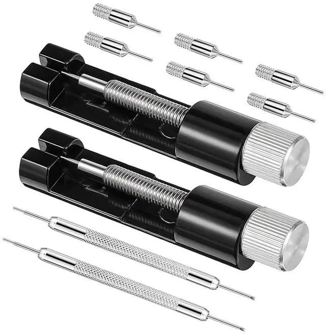 Main image of 2 Pack Watch Link Removal Kit, Watch Repair Tool for Bracelet Adjustment and Replacement, Pin Remover for Sizing Strap, Watch Band Adjustment Tool Kit with Extra Replacement Pins