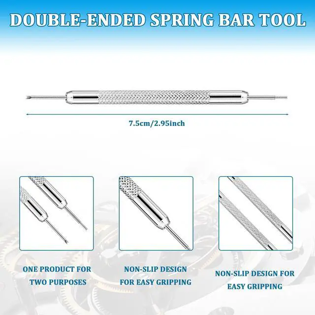 Alt view image 4 of 7 - Watch Link Removal Kit 2 Pack Watch Band Repair Tools | Pin Remover For bracelet resizing and strap replacement, equipped with sufficient spare replacement pins