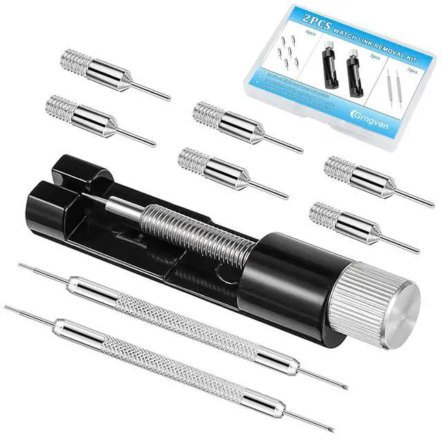 Alt view image 7 of 7 - Watch Link Removal Kit 2 Pack Watch Band Repair Tools | Pin Remover For bracelet resizing and strap replacement, equipped with sufficient spare replacement pins