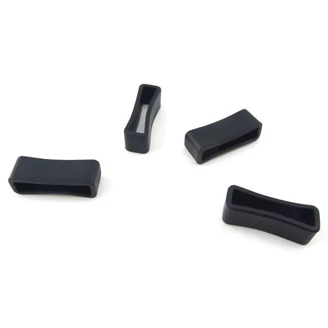Alt view image 3 of 7 - 4PCS 20mm Rubber Replacement Watch Band Strap Loops (Black)