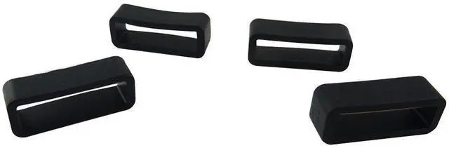 Main image of 4PCS 20mm Rubber Replacement Watch Band Strap Loops (Black)