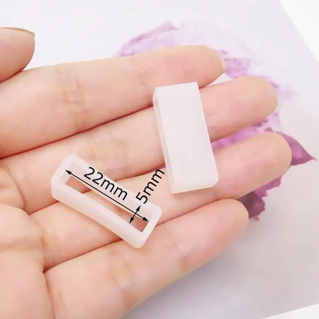 Alt view image 4 of 7 - 4PCS 22mm Rubber Replacement Watch Band Strap Loops (Clear)