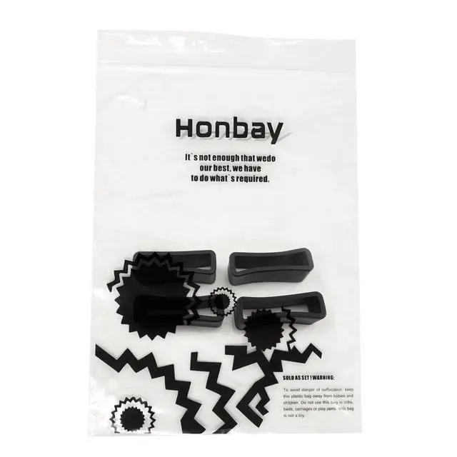 Alt view image 7 of 7 - 4PCS 20mm Rubber Replacement Watch Band Strap Loops (Black)