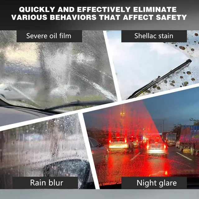 Alt view image 5 of 7 - 2PCS Bianca Glass Polishing Liquid D1, Bomini Car Glass Polishing, Anti-Fog Hydrophobic Coating Spray, Compound Windshield Cleaner Oil Film Remover Scratches, Wiper Marks & Oil Film with Sponge