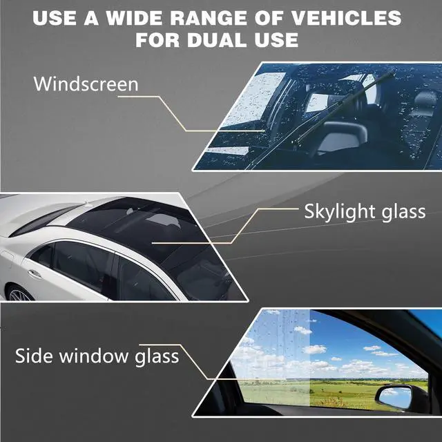 Alt view image 6 of 7 - 2PCS Bianca Glass Polishing Liquid D1, Bomini Car Glass Polishing, Anti-Fog Hydrophobic Coating Spray, Compound Windshield Cleaner Oil Film Remover Scratches, Wiper Marks & Oil Film with Sponge
