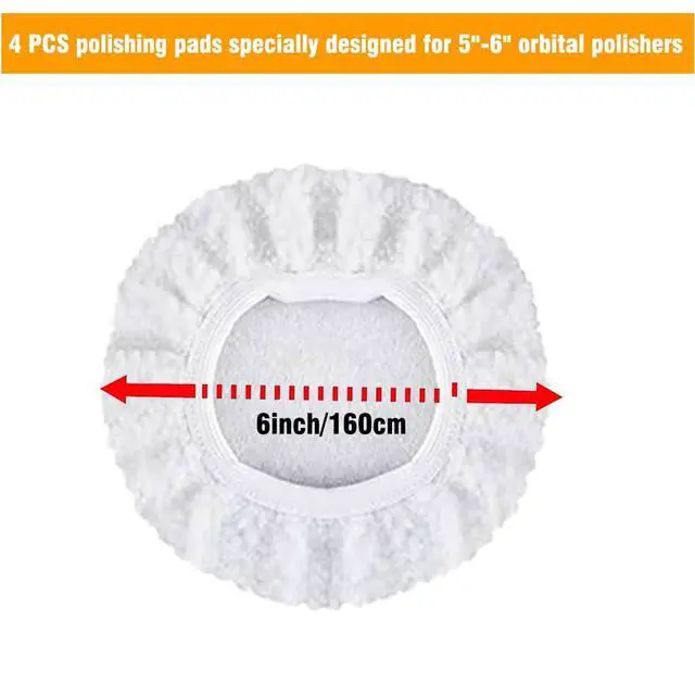 Alt view image 2 of 7 - 4 PCS Car Polishing Pads 5-6 Inch - Professional Grade Buffing Pads with Reinforced Double-Stitched Edges for Auto Detailing & Surface Restoration