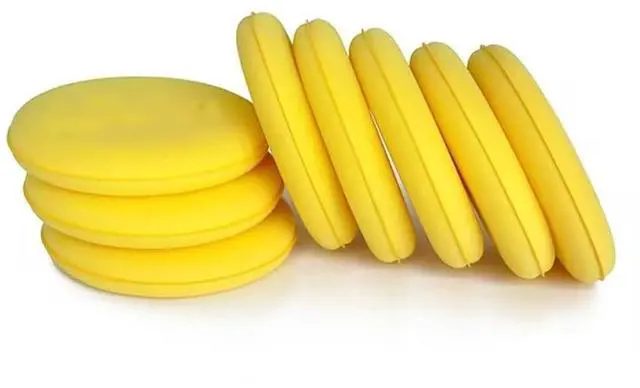 Main image of 8Pcs Car Waxing Polish Sponges,Yellow Car Waxing Polish Sponges 10cm Car Detailing Applicator Pads Round Pocket Microfiber Foam,Body Repair Tools