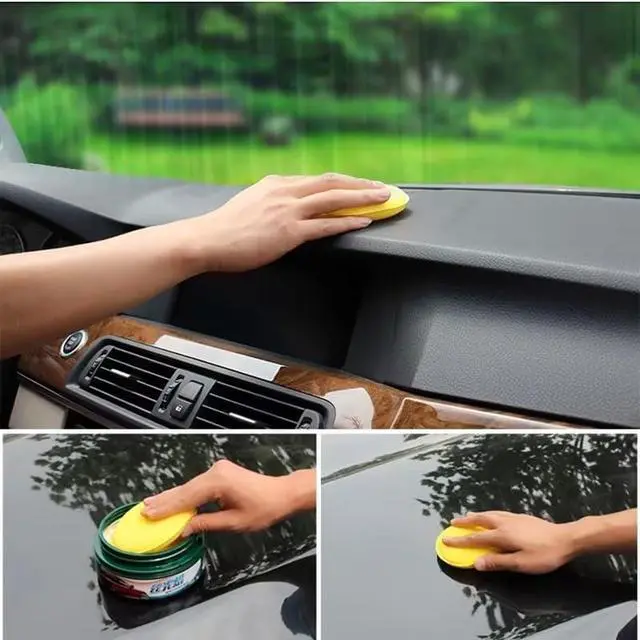 Alt view image 3 of 7 - 8Pcs Car Waxing Polish Sponges,Yellow Car Waxing Polish Sponges 10cm Car Detailing Applicator Pads Round Pocket Microfiber Foam,Body Repair Tools