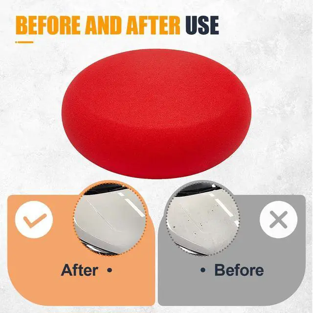 Alt view image 4 of 6 - 10PCS Car Foam Applicator Pads, 3.78" Round Auto Hand Polishing Pads, Compound Vehicle Detailing Sponges for Waxing, Paint, Ceramic, Glass (Red)