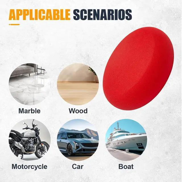 Alt view image 6 of 6 - 10PCS Car Foam Applicator Pads, 3.78" Round Auto Hand Polishing Pads, Compound Vehicle Detailing Sponges for Waxing, Paint, Ceramic, Glass (Red)